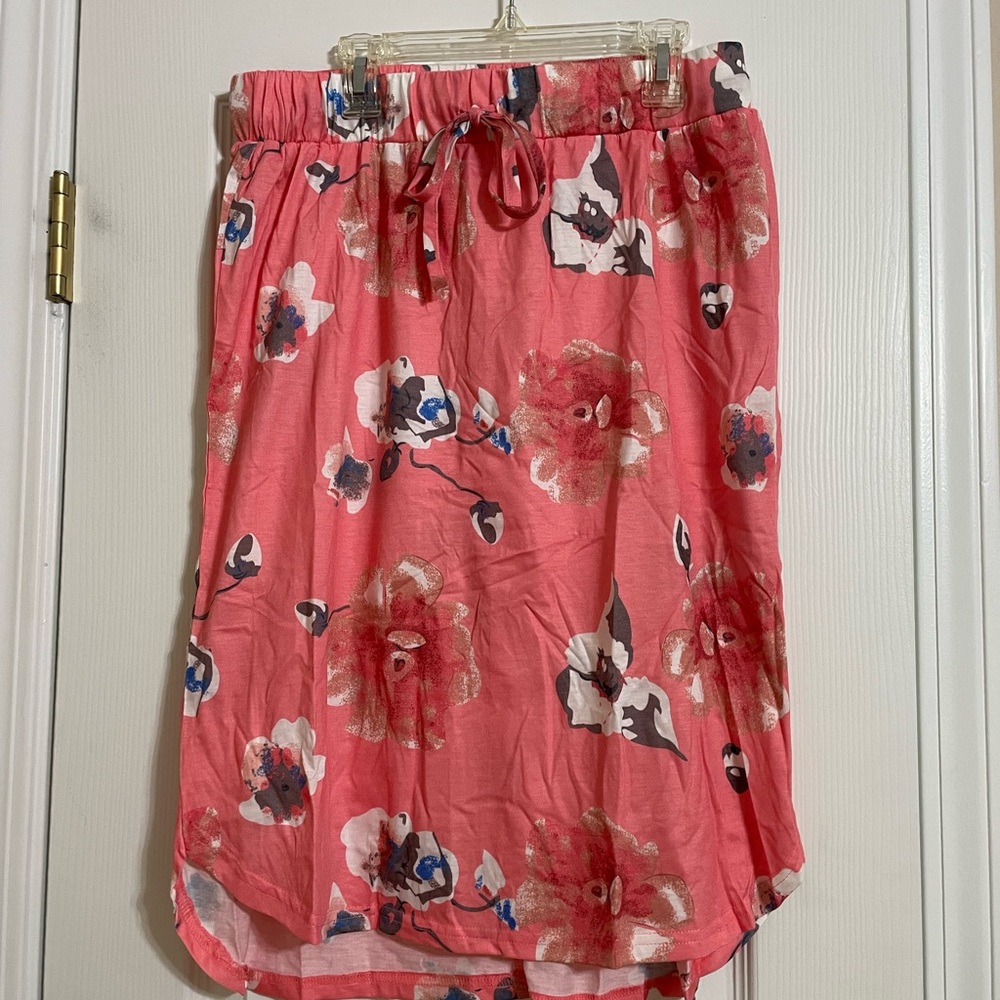 Tickled Teal High Low Floral Skirt - Pink and Blue